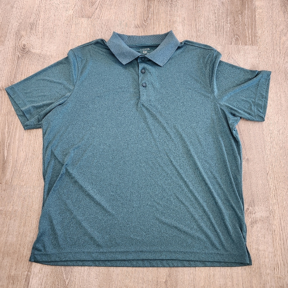 Lot Of 2 George Short Sleeve‎ Polo Golf Shirts Mens Size XL Blue Green Solid - Picture 2 of 12